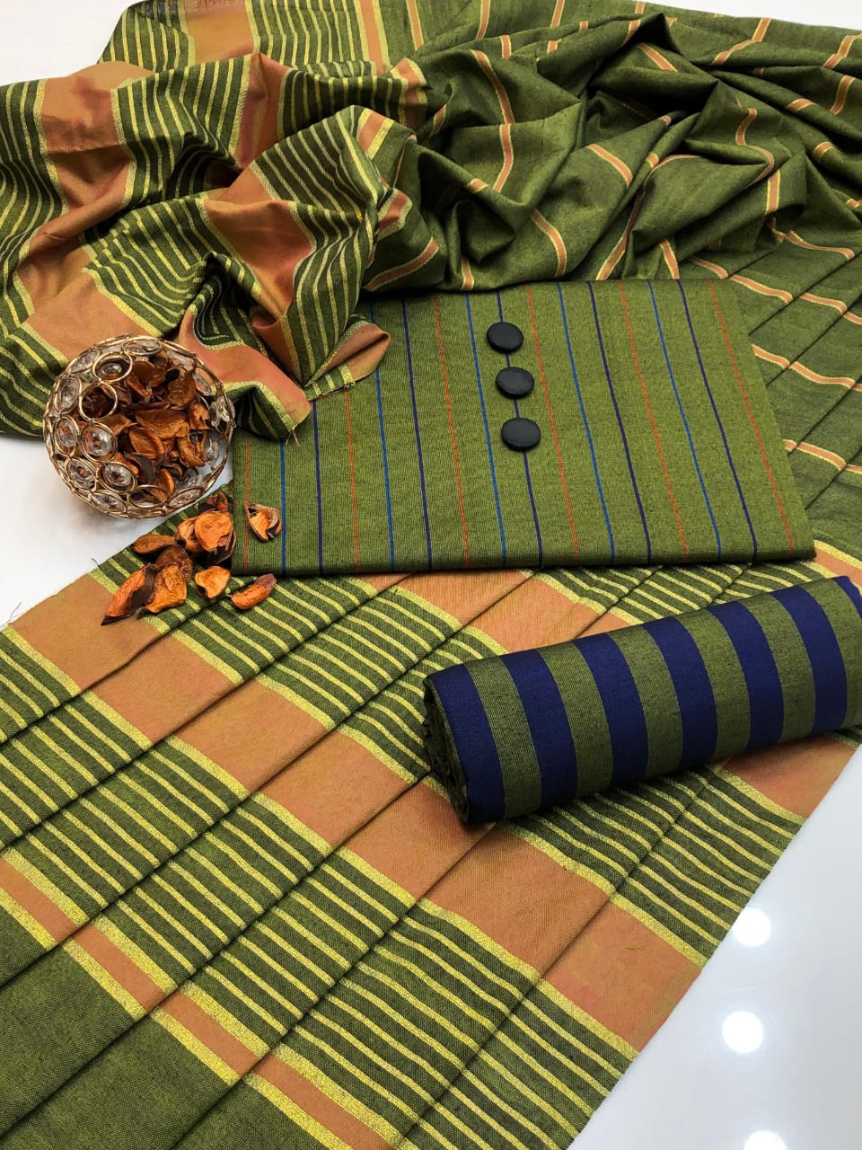 Most Demanding Evergreen Article (Mehndi+Rust Border)